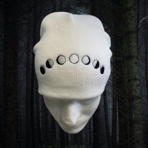 Beanie Hat Moons Gothic Embroidered Beanie Hat for Men Hats for Women Moon Cycle